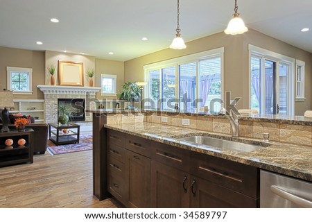 Luxury kitchen with granite countertops