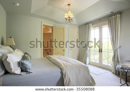 Bedroom with French Door Balcony