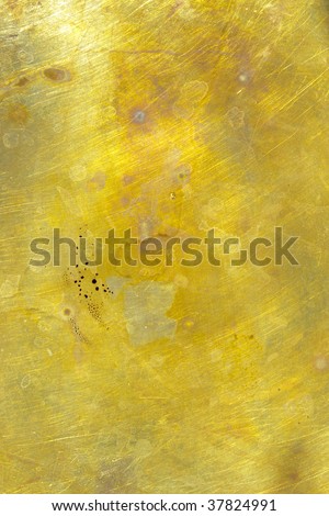 Gold Color Splatter Stained Metal Oxidized Surface