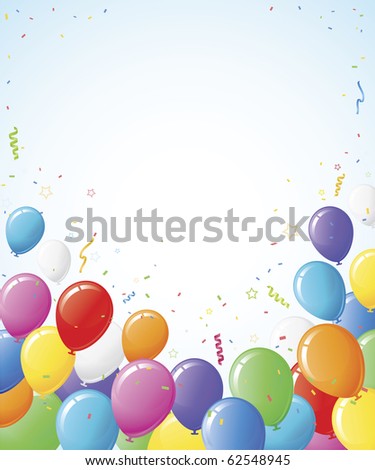 Birthday Balloons Border. alloon background order