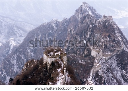 China/Beijing: The Great Wall of China in the snow