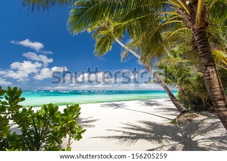 Tropical beach with white sand Philippines Boracay Island Tropical beach with white sand Philippines Boracay Island