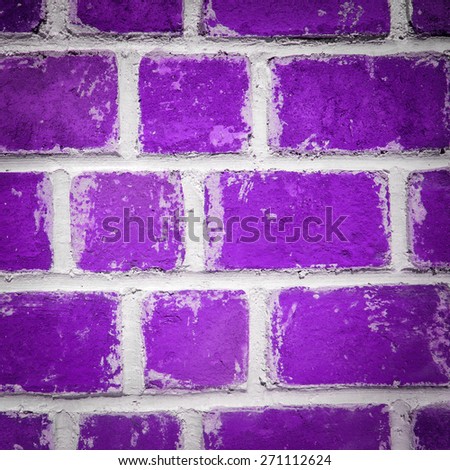 Purple brick wall background, closeup