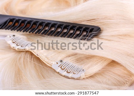 Hair extensions, clips and brush