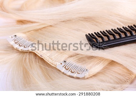 Hair extensions, clips and brush