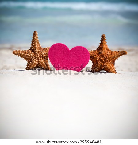 Honeymoon on caribbean beach, travel concept