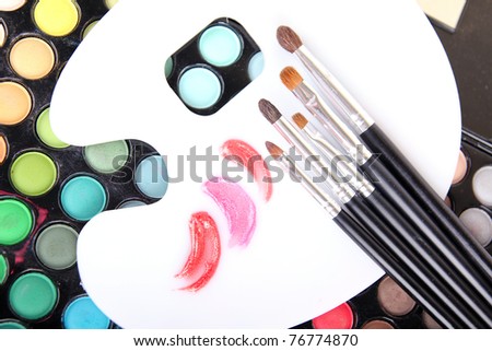 Professional tools for make-up artist, closeup