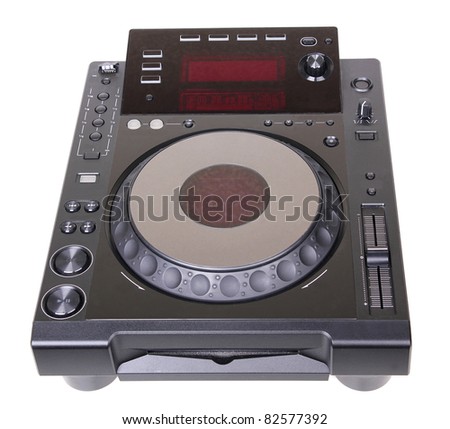 Professional dj cd player, isolated on white