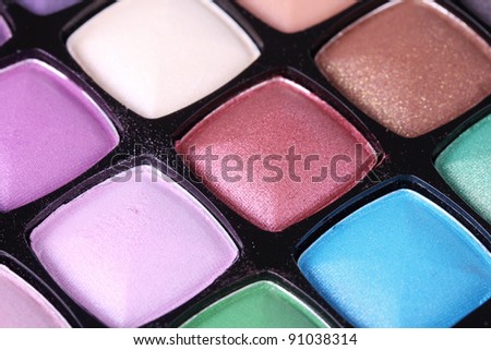 Make-up eyeshadows palette, closeup