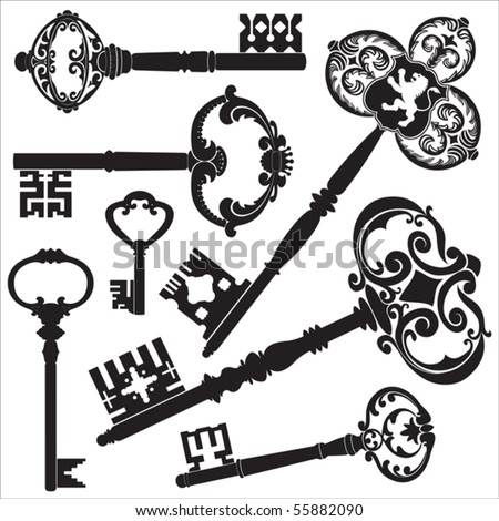 Vector Logos on Antique Keys Stock Vector 55882090   Shutterstock