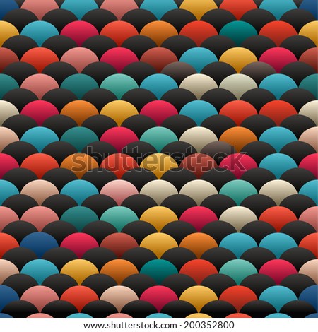 Simple geometric blobs regular colorful seamless vector background