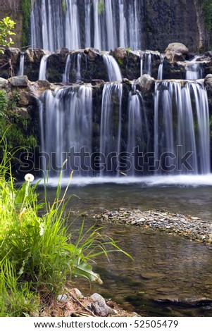 cascade waterfall in mountain of east europe