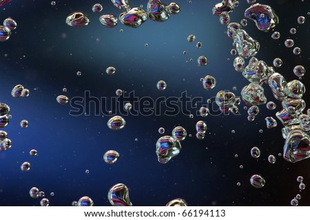 blue abstract and colored bubbles