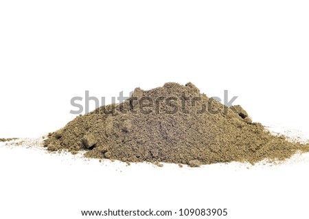 a pile of ground pepper on a white background