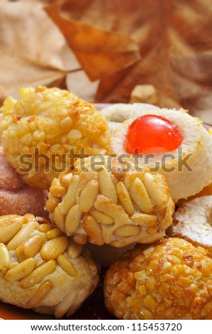 panellets, typical pastries of Catalonia, Spain, eaten in All Saints Day