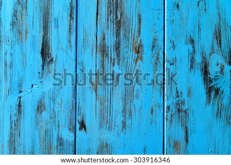 closeup of a surface built of blue rustic wood slats, to use as a background