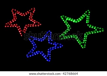 christmas light stars  on a white background