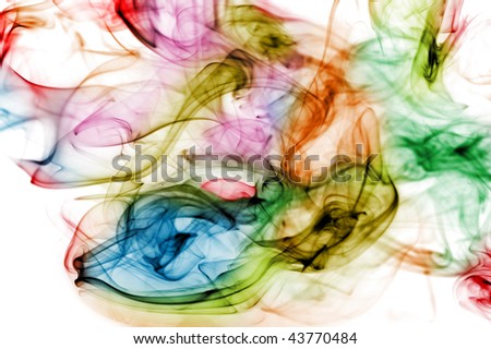 colored smoke isolated  on a white background