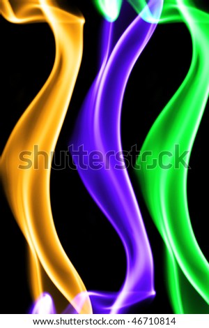 colored smoke isolated  on a black background