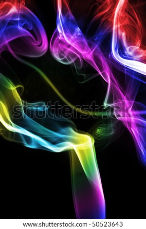 colored smoke isolated  on a black background