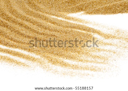 closeup of sand isolated on a white background
