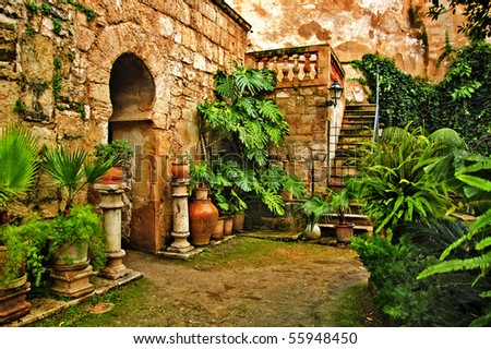 A View Of Arab Baths In Palma De Mallorca A View Of Arab Baths In Palma De Mallorca Spain Stock