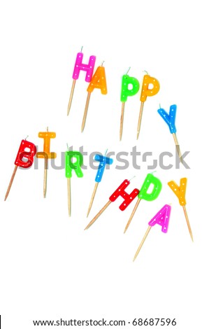 happy birthday cake candles. stock photo : irthday cake