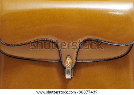 closeup of a brown vintage leather purse