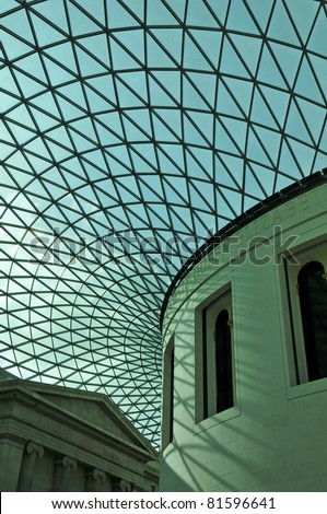LONDON, UNITED KINGDOM - MAY 8: Great Court of British Museum on May 8, 2011 in London, United Kingdom. The Great Court is the largest covered square in Europe.