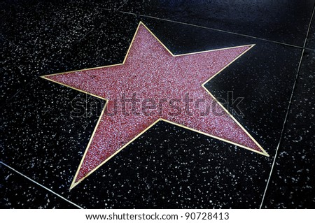   Hollywood Walk Fame on Los Angeles   October 16  A Blank Star In Hollywood Walk Of Fame On