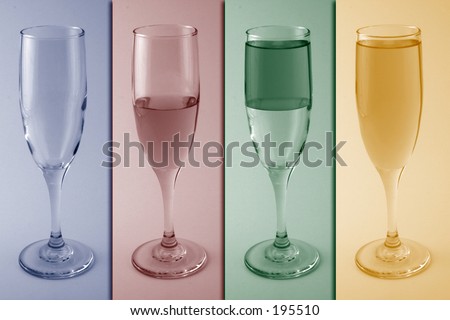 Wine glass metaphor: state of mind concept-depressed, pessimist, optimist-glass half full, pollyanna