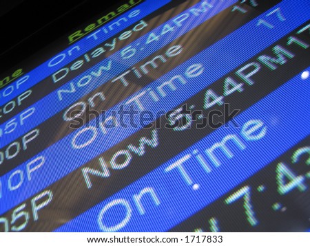 on time / delayed airport screen message