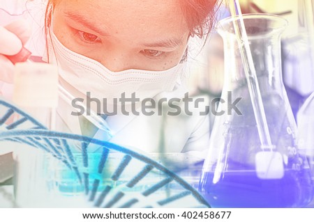 scientist with equipment and science experiments