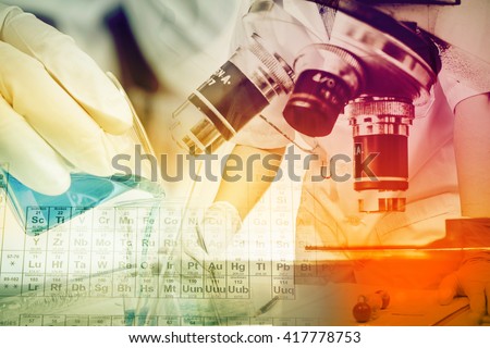 Scientists and scientific experiments to find out about the medical science or the scientific unit . The colors and scientific equipment beakers vitro microscopy .