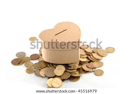 Clip Art Money Box. stock photo : Money box, heart and much love