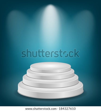 Illustration empty white podium with light vector Illustration empty white podium with light vector