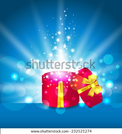 Illustration open round gift box for your holiday - vector
