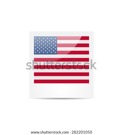 Illustration photo frame in US national colors for Independence Day, isolated on white background - raster