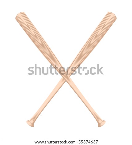 baseball bat clipart. two aseball bat - vector