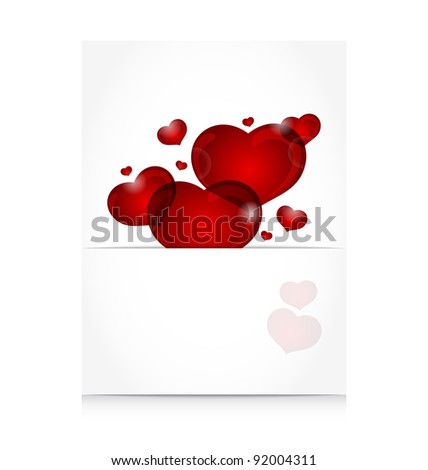 stock vector Illustration romantic letter with cute hearts vector