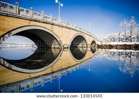 Stone bridge in the winter,China