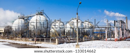 Chemical plant in the blue sky