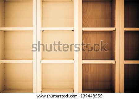 Empty bookshelf