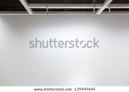 Empty modern shop with illumination wall