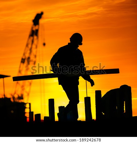 silhouette of construction worker silhouette of construction worker
