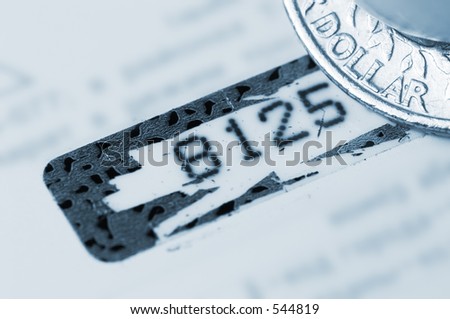 Personal identifier (closeup of credit card pin-code)