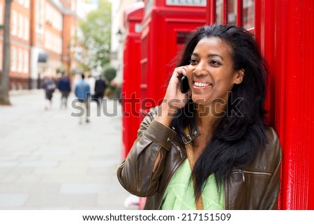 young woman on the phone in London