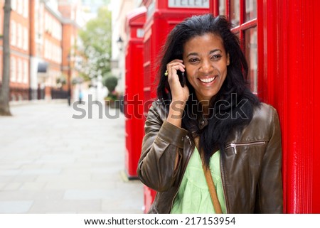 young woman on the phone in london
