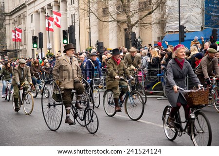 LONDON - JANUARY 1ST: New years day parade  on January the 1st 2015 in London, England, UK. The new years day parade is an annual event