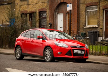 LONDON - FEBRUARY 7TH: A Ford on February the 7th, 2015, in London, England, UK. The Ford is a popular car manufacturer.